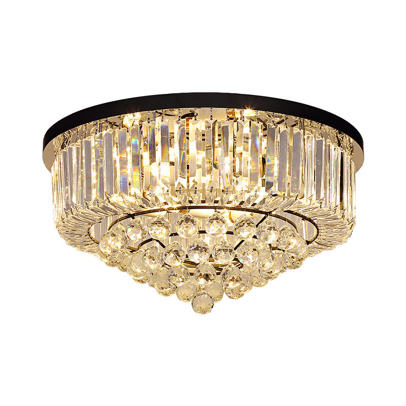 Crystal Round Flush Mount Lights Contemporary Style Multi Lights Flush Ceiling Light