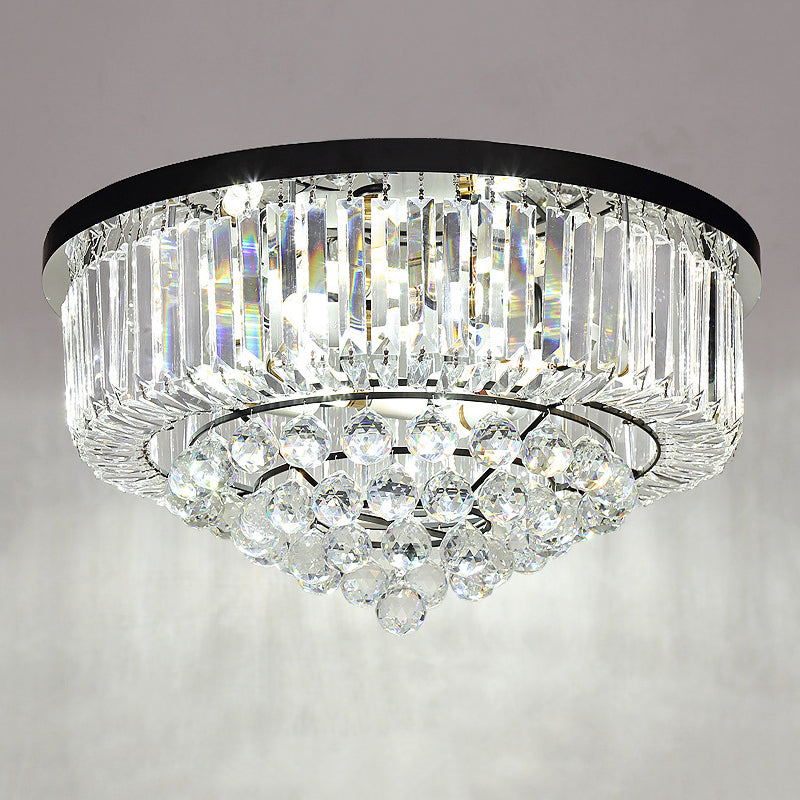 Crystal Round Flush Mount Lights Contemporary Style Multi Lights Flush Ceiling Light