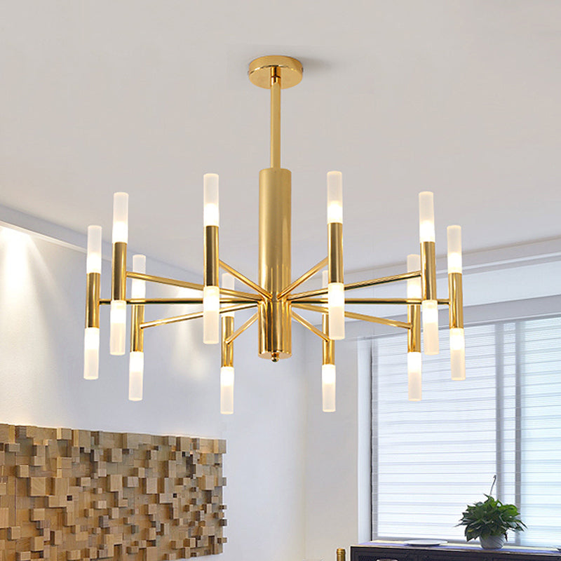 Lustre en verre blanc de 27 "/ 39" de large Poste de lustre moderne multiples modernes LED suspendue