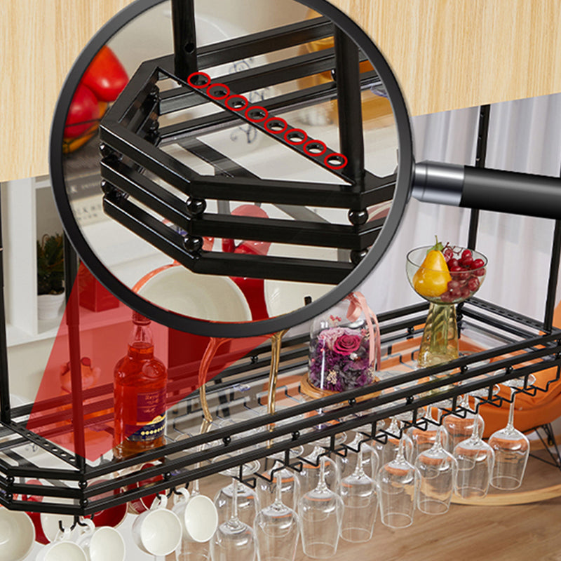 Industrial Hanging Wine Racks Metal Stemware Holder Wine Jail