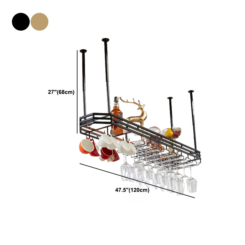 Industrial Hanging Wine Racks Metal Stemware Holder Wine Jail