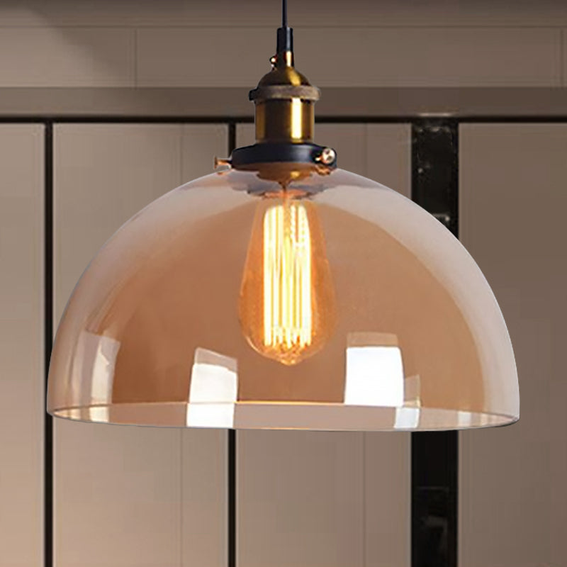 1 Luce Dome Aioni a ciondolo Apparecchiatura industriale Ottone industriale Luce soffi