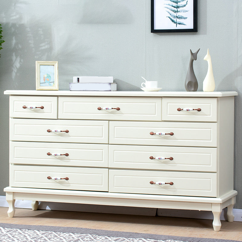 Modern Wooden Accent Chest with 9 Drawers with Cabriole Legs Chest