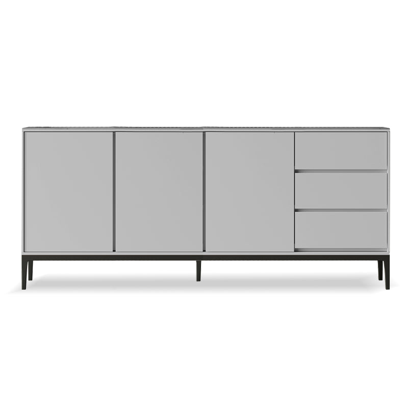 Glam Buffet Sideboard Stone and Wood Buffet Table with Drawers