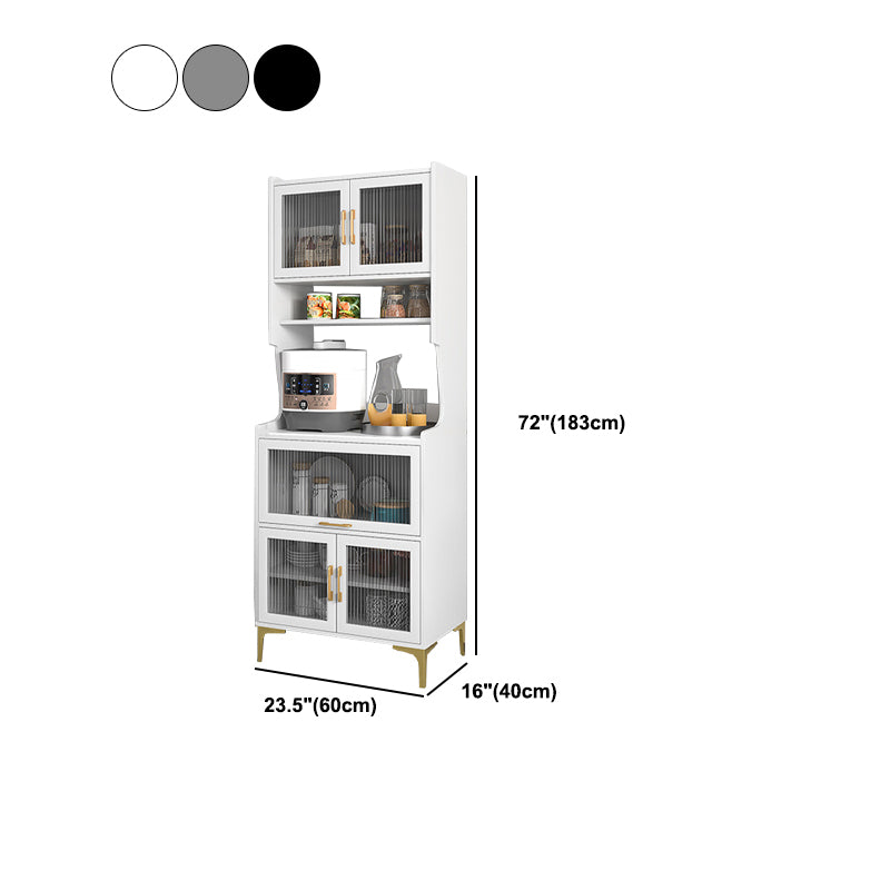 Modern Engineered Wood Frame Server Glass Doors Server with Gold Legs