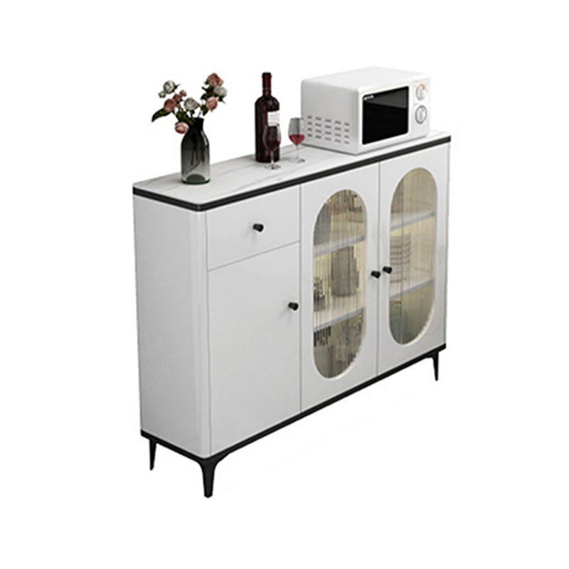 Modern Sideboard with LED Lights Wood Dining Server for Dining Room