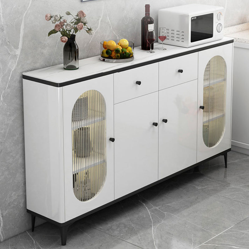 Modern Sideboard with LED Lights Wood Dining Server for Dining Room