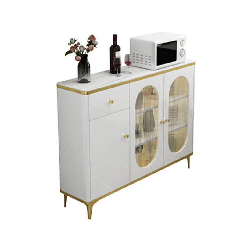 Modern Sideboard with LED Lights Wood Dining Server for Dining Room