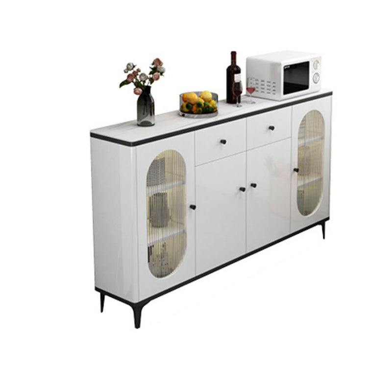 Modern Sideboard with LED Lights Wood Dining Server for Dining Room