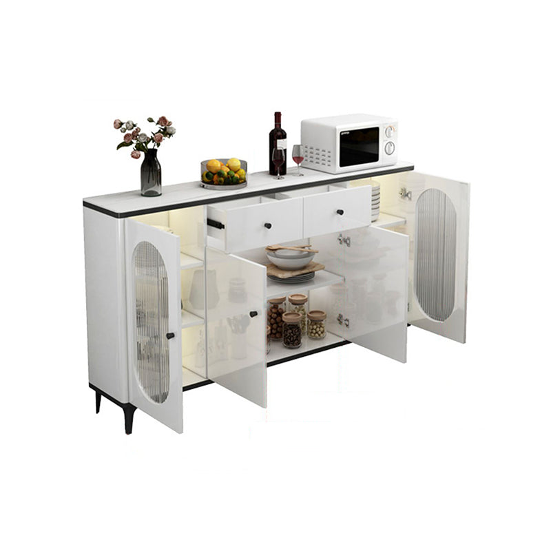 Modern Sideboard with LED Lights Wood Dining Server for Dining Room