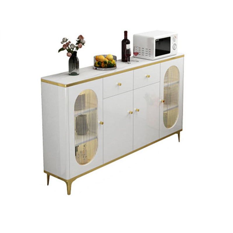 Modern Sideboard with LED Lights Wood Dining Server for Dining Room