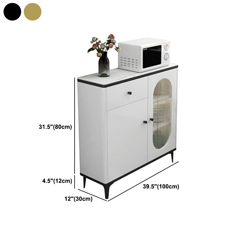 Modern Sideboard with LED Lights Wood Dining Server for Dining Room