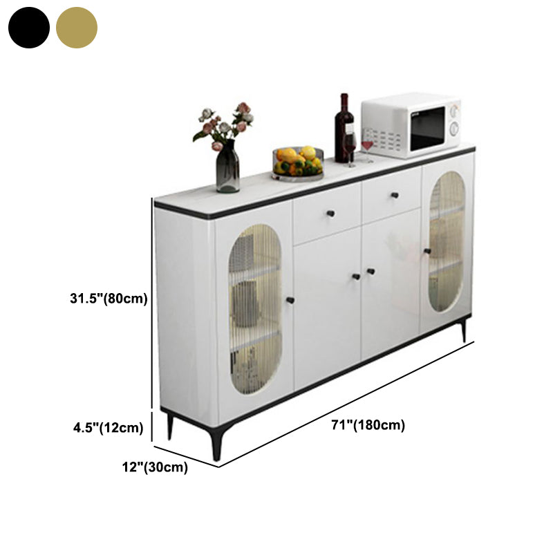 Modern Sideboard with LED Lights Wood Dining Server for Dining Room