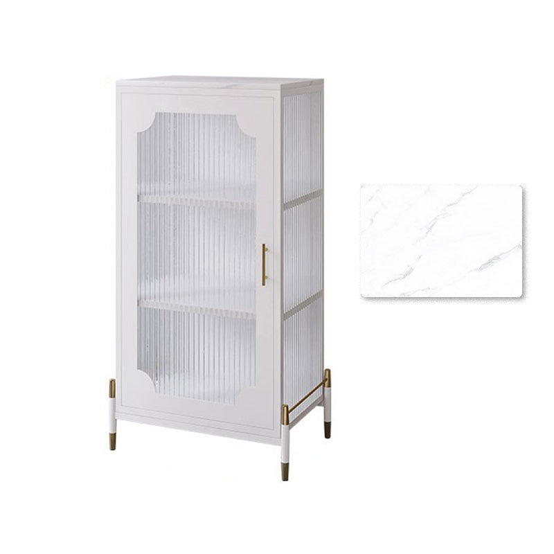 Glam Dining Server with Metal Legs Metallic Finish Sideboard with Glass Door