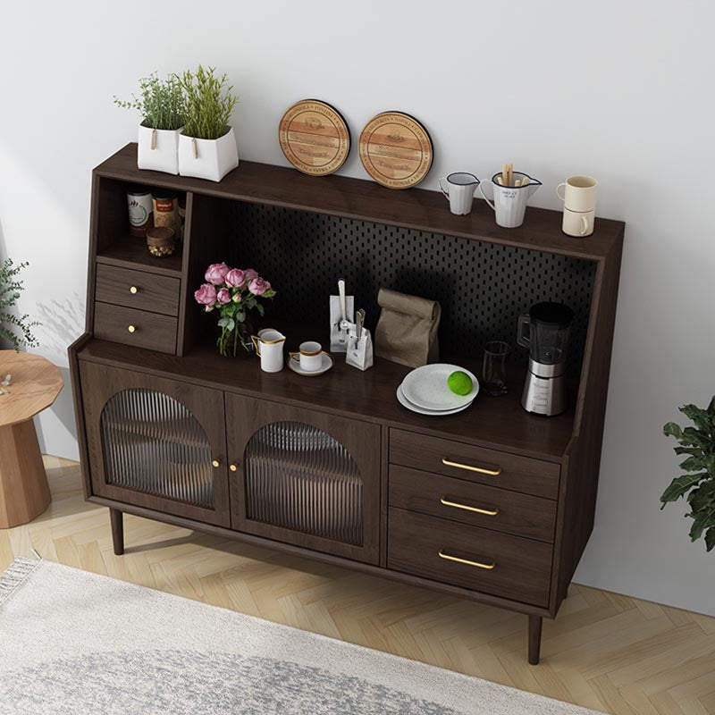 Pine Wood Dining Buffet for Home Modern Sideboard with Cabinets and Drawers