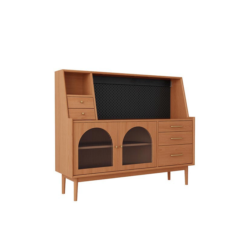 Pine Wood Dining Buffet for Home Modern Sideboard with Cabinets and Drawers