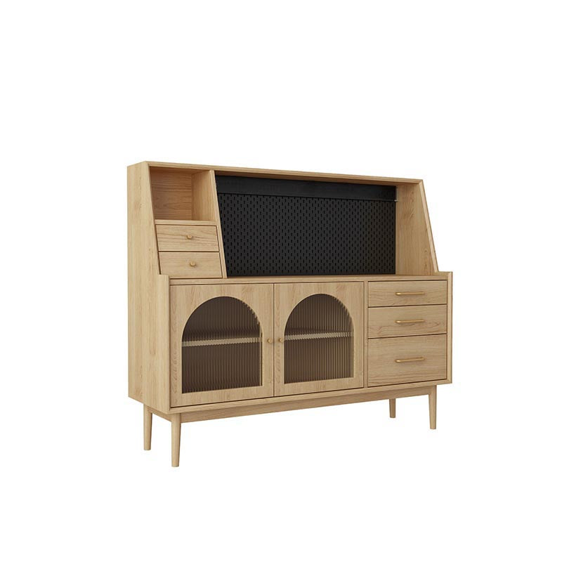 Pine Wood Dining Buffet for Home Modern Sideboard with Cabinets and Drawers