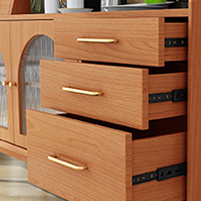 Pine Wood Dining Buffet for Home Modern Sideboard with Cabinets and Drawers