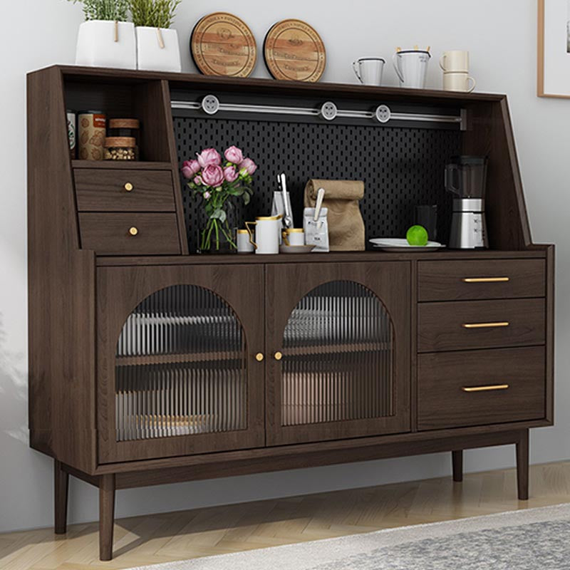 Pine Wood Dining Buffet for Home Modern Sideboard with Cabinets and Drawers