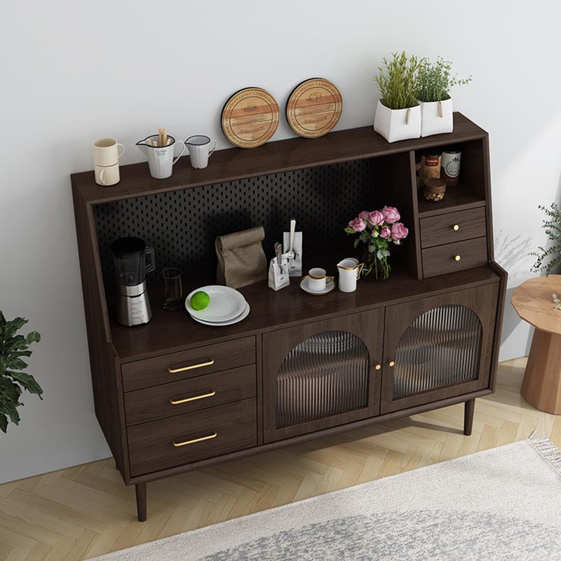 Pine Wood Dining Buffet for Home Modern Sideboard with Cabinets and Drawers