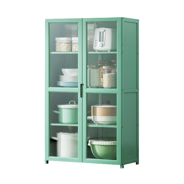 Green Bamboo Buffet Server with Adjustable Shelving Modern Dining Server