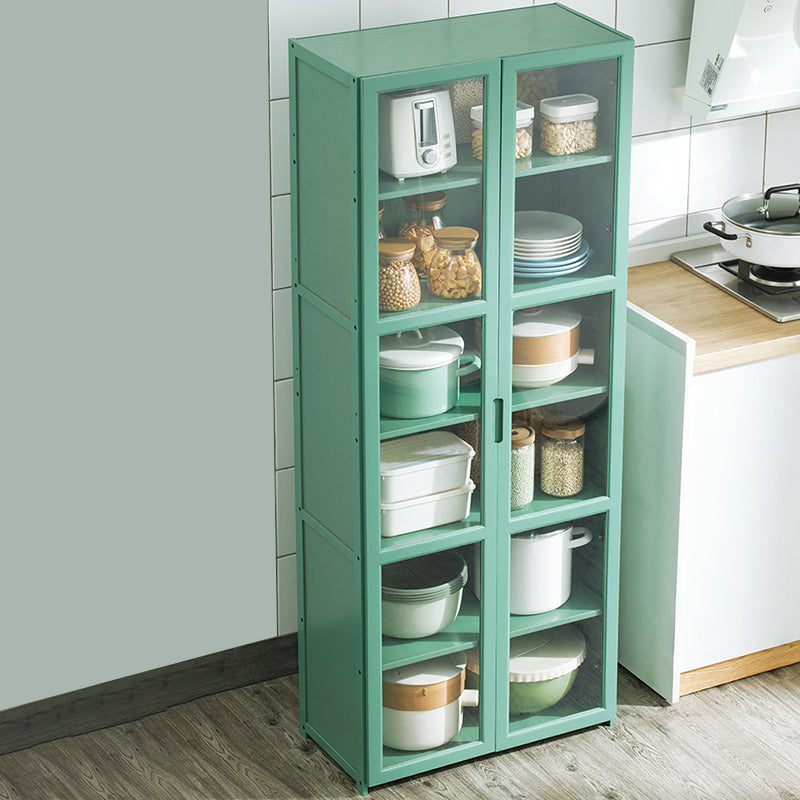 Green Bamboo Buffet Server with Adjustable Shelving Modern Dining Server