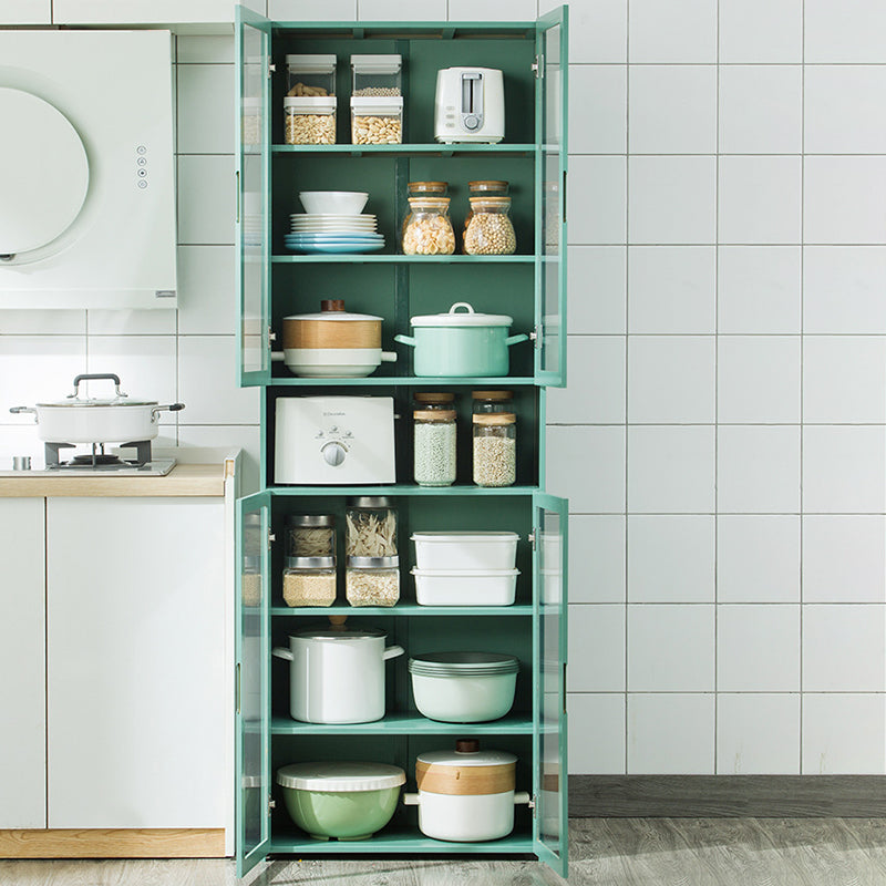 Green Bamboo Buffet Server with Adjustable Shelving Modern Dining Server