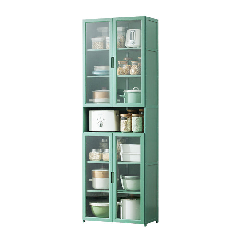 Green Bamboo Buffet Server with Adjustable Shelving Modern Dining Server