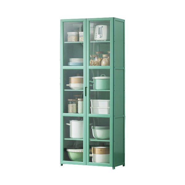 Green Bamboo Buffet Server with Adjustable Shelving Modern Dining Server