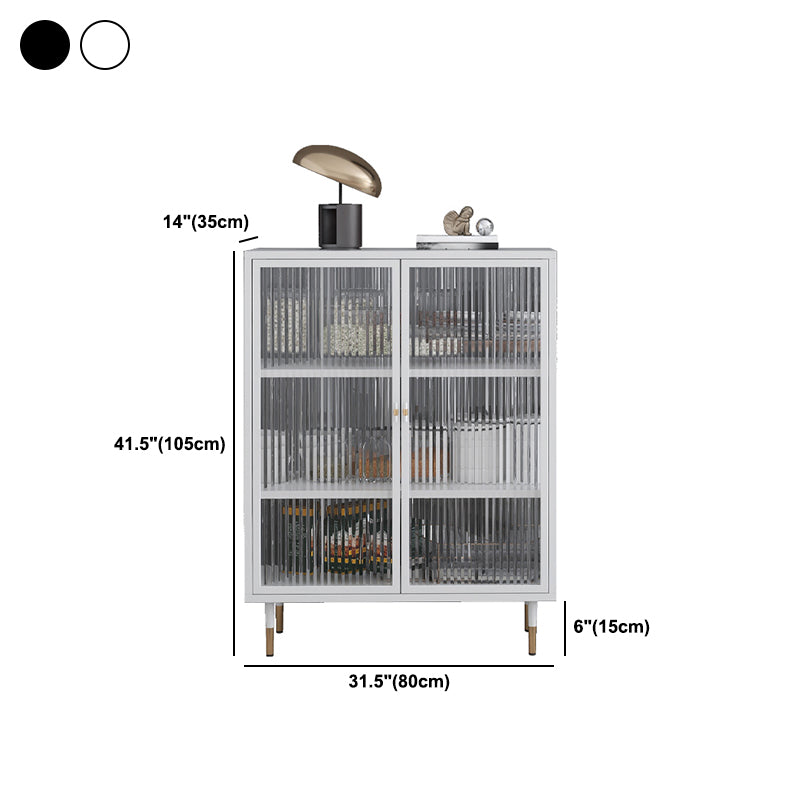 Metal Sideboard with Cabinets Glam Dining Server for Living Room