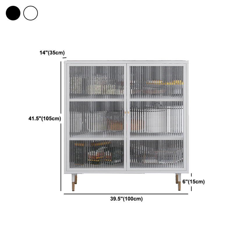 Metal Sideboard with Cabinets Glam Dining Server for Living Room