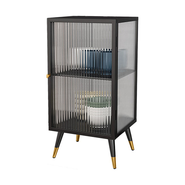 Glam Sideboard with Metal Frame Home Dining Server with Glass Door