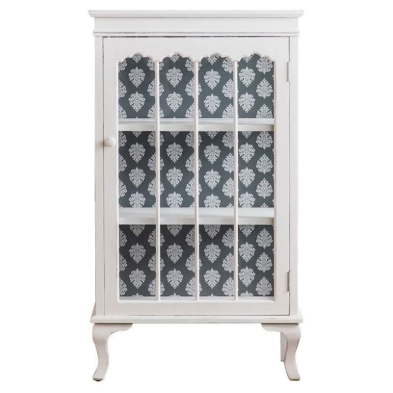 Modern Faux Wood Display Cabinet 16" W White Hutch Cabinet for Dining Room