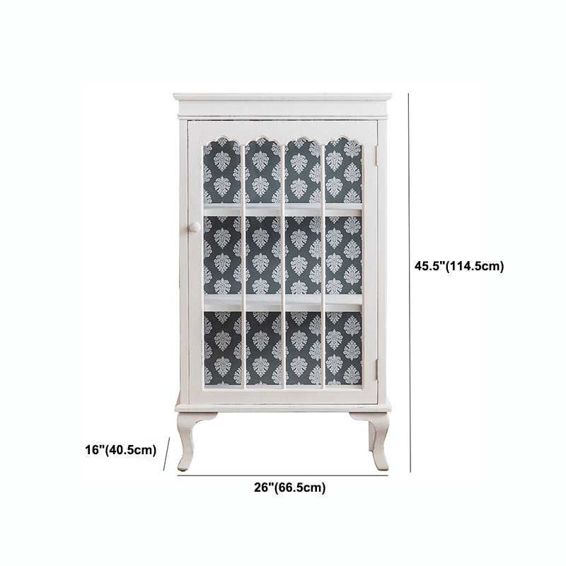 Modern Faux Wood Display Cabinet 16" W White Hutch Cabinet for Dining Room