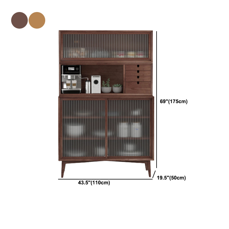 Modern Faux Wood Dining Hutch Standard Natural 20" W Hutch Cabinet with Doors