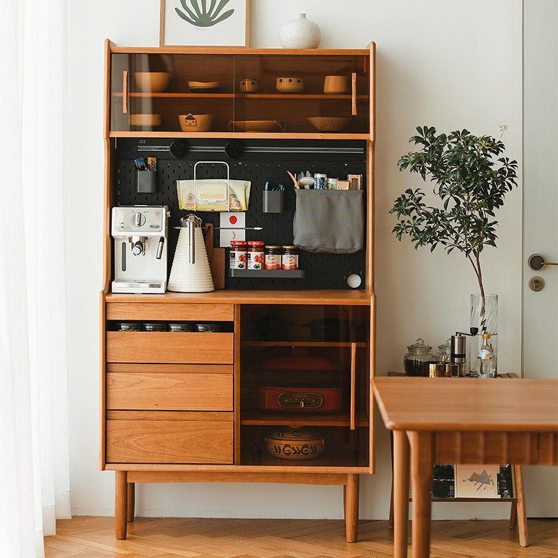 Modern Pine Dining Hutch Standard 18" W Hutch Cabinet for Dining Room