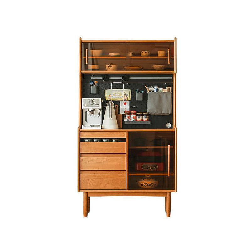 Modern Pine Dining Hutch Standard 18" W Hutch Cabinet for Dining Room