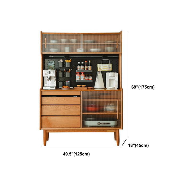 Modern Pine Dining Hutch Standard 18" W Hutch Cabinet for Dining Room