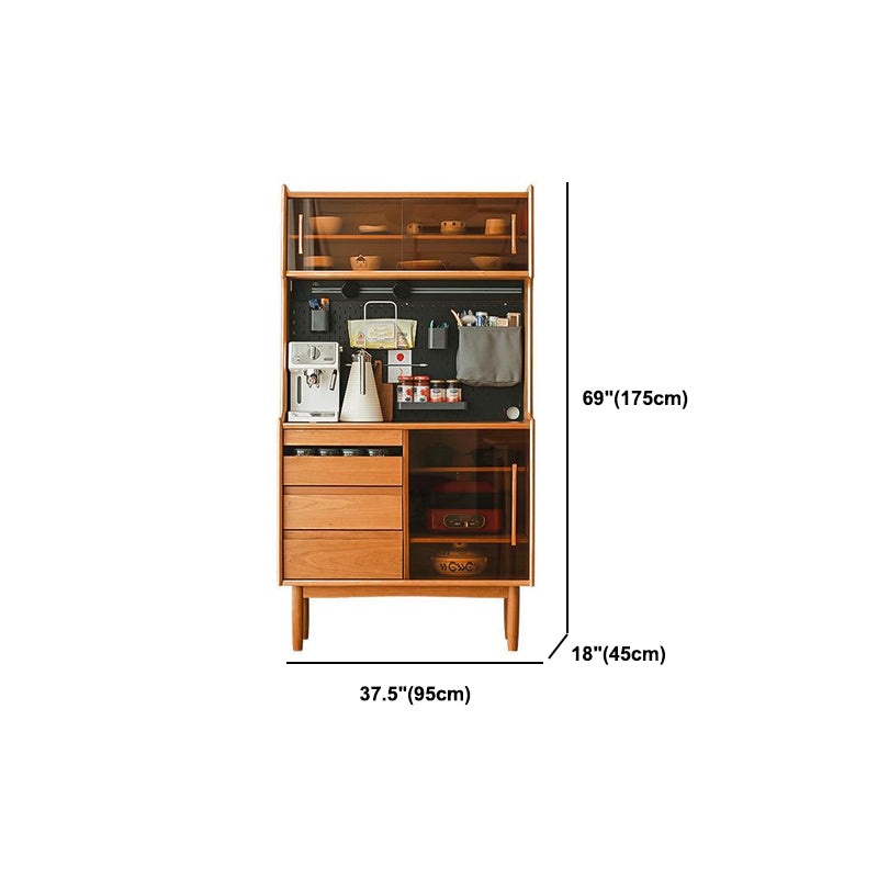 Modern Pine Dining Hutch Standard 18" W Hutch Cabinet for Dining Room