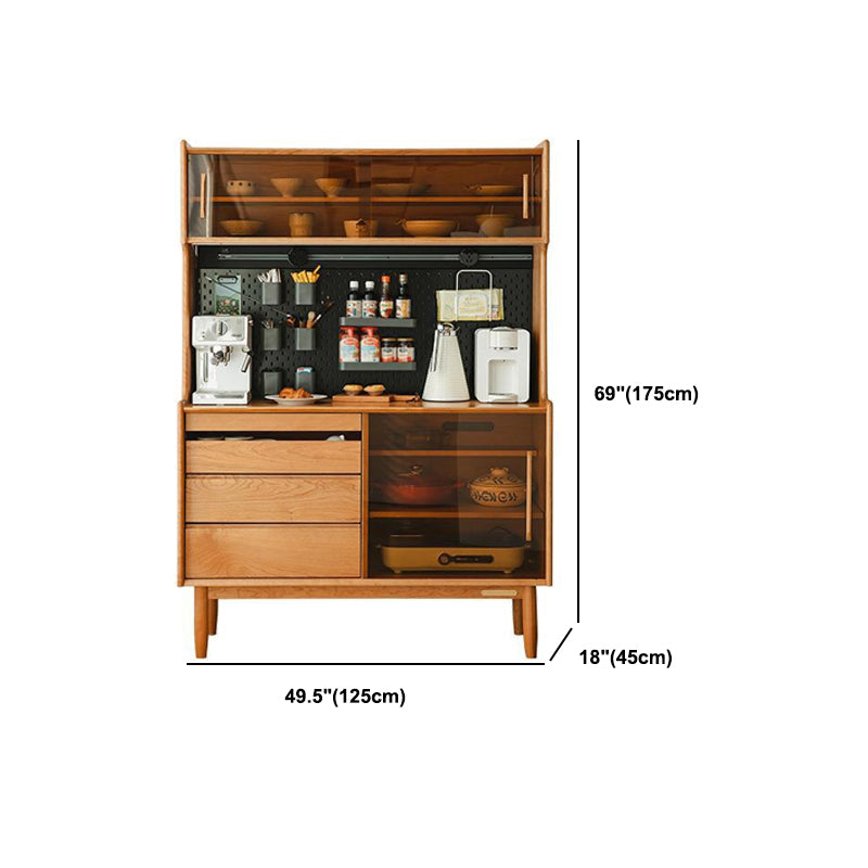 Modern Pine Dining Hutch Standard 18" W Hutch Cabinet for Dining Room