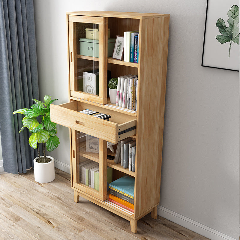 Modern Pine Dining Hutch Standard Natural Hutch Cabinet for Dining Room