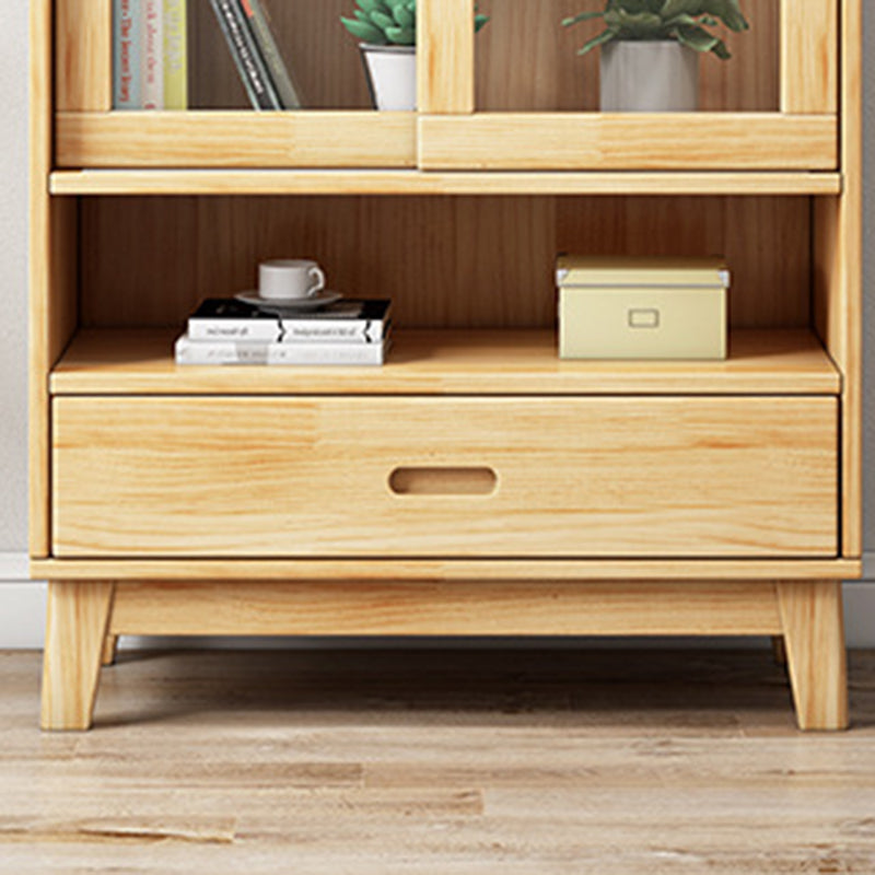 Modern Pine Dining Hutch Standard Natural Hutch Cabinet for Dining Room