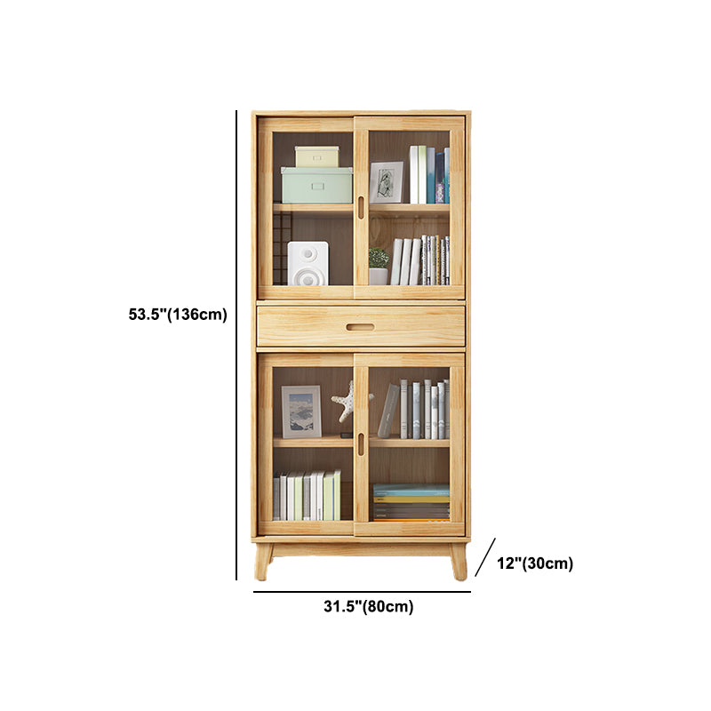 Modern Pine Dining Hutch Standard Natural Hutch Cabinet for Dining Room