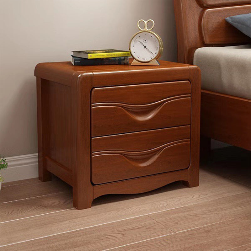 2 Drawers Accent Table Nightstand 19.68" Tall Contemporary Bed Nightstand