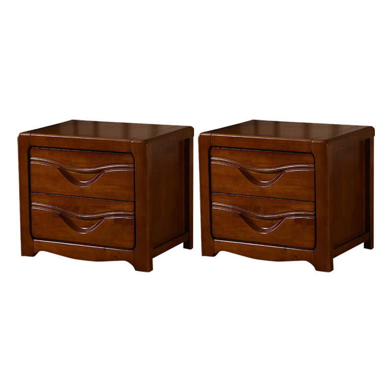 2 Drawers Accent Table Nightstand 19.68" Tall Contemporary Bed Nightstand