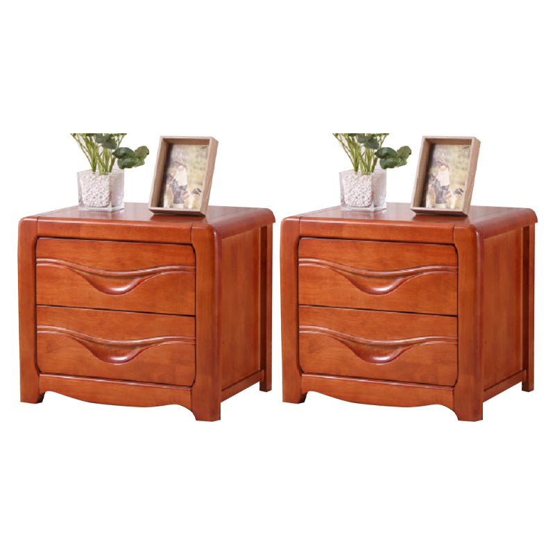 2 Drawers Accent Table Nightstand 19.68" Tall Contemporary Bed Nightstand