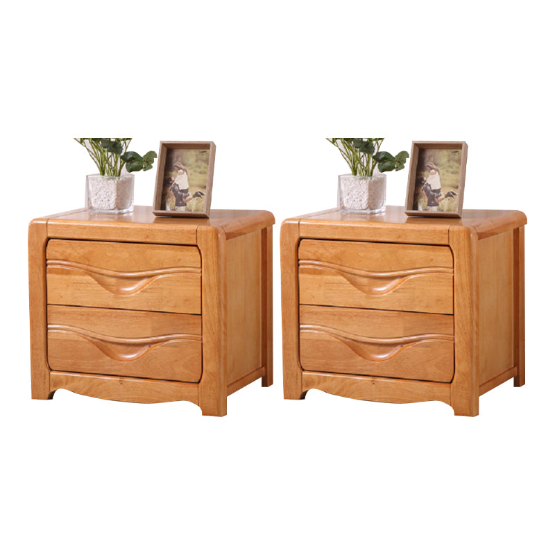 2 Drawers Accent Table Nightstand 19.68" Tall Contemporary Bed Nightstand