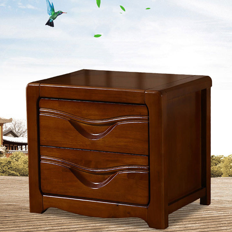 2 Drawers Accent Table Nightstand 19.68" Tall Contemporary Bed Nightstand