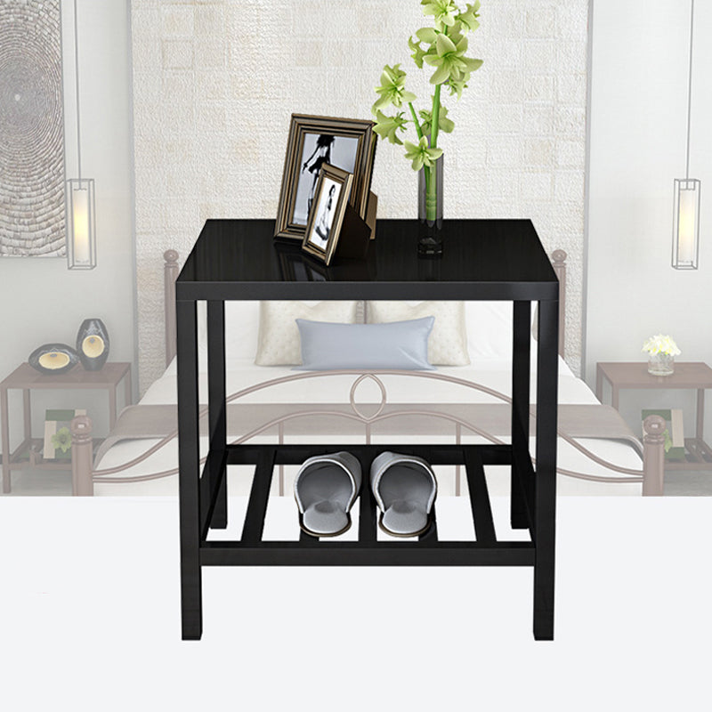 Lower Shelf Night Table Modern Metal Bedside Cabinet for Bedroom