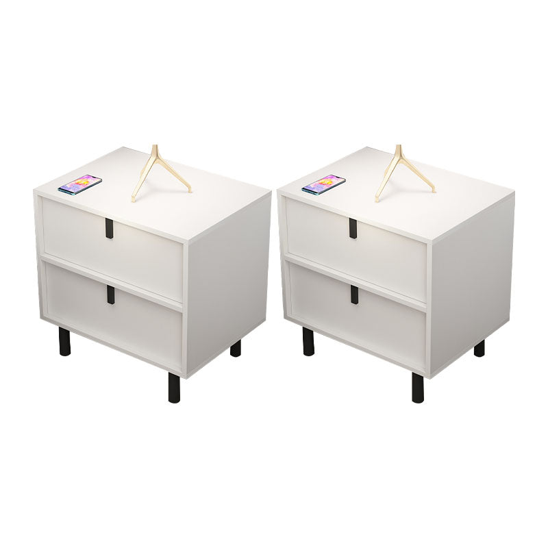 Modern Solid Wood Nightstand Legs Included Bedside Cabinet with 2 Drawers